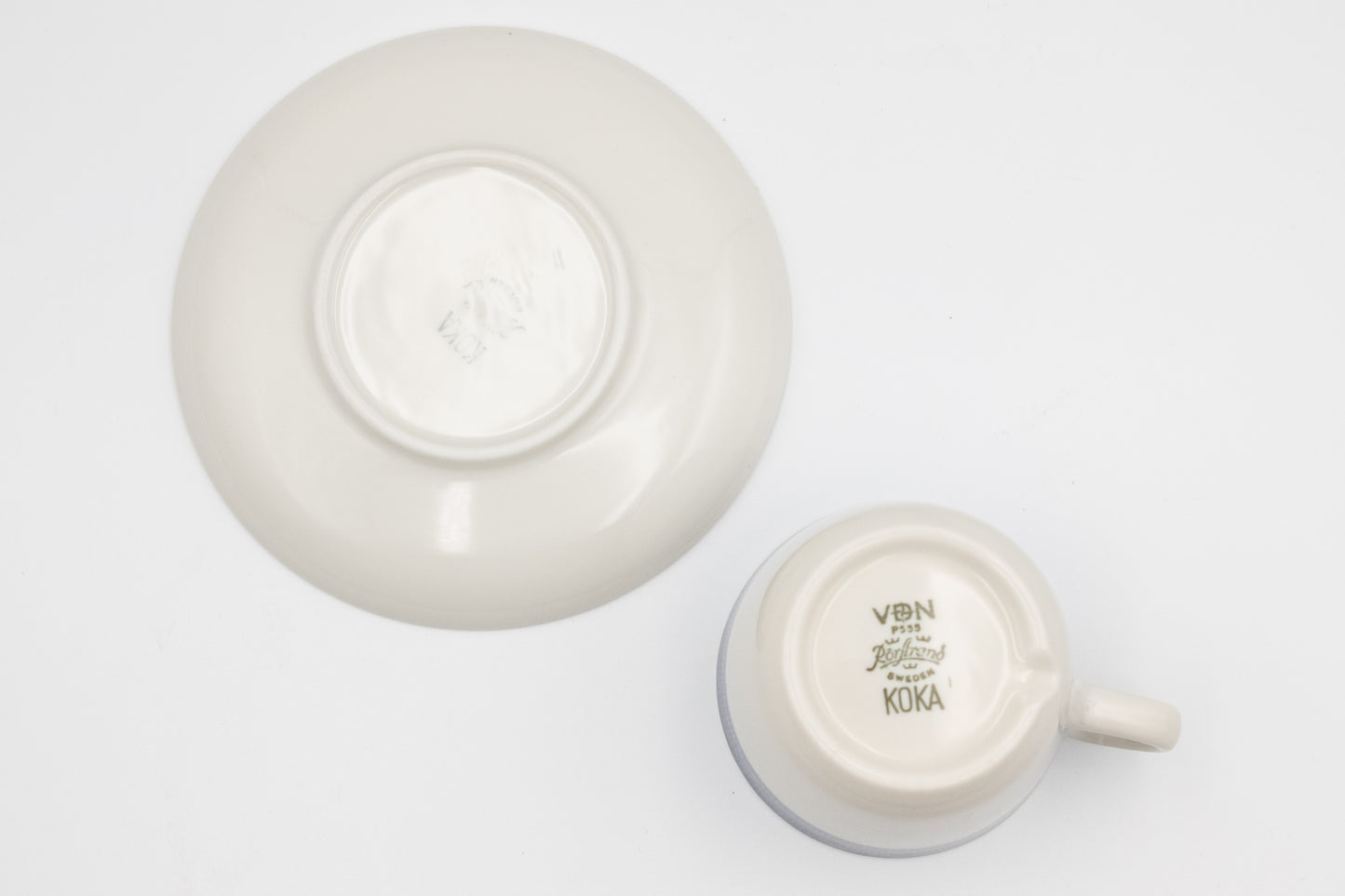 Cup & Saucer Rörstrand KOKA Blå (Shipping incl.)